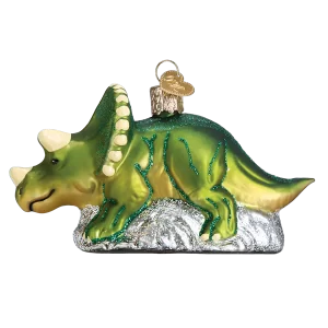 Blown Glass Triceratops Dinosaur