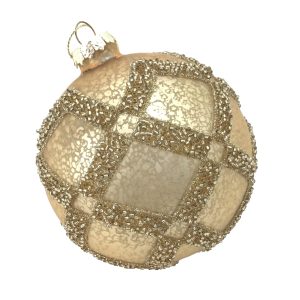 Gold Harlequin Glass Bauble