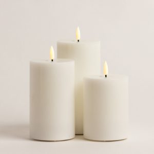 LED Pillar Candles - White