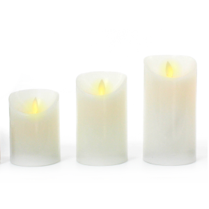Moving Wick Pillar Candles White