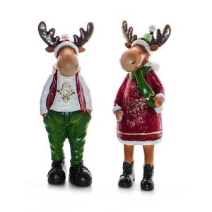 Red & Green Reindeer Pair