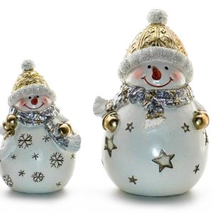 Gold Snowmen Pair