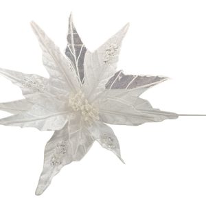 White & Silver Glitter Poinsettia