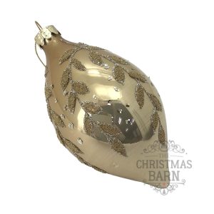 Gold Glass Swirl Drop Leaf Pattern