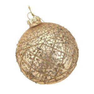 Gold Pattern Glass Bauble