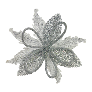 White Poinsettia Clip