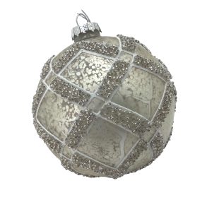 Silver Glass Harlequin Bauble