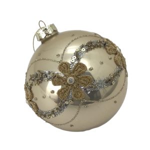 Gold Glass Jewelled Bauble