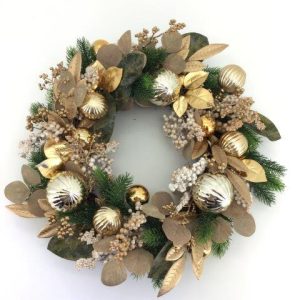 Wreath - Gold Bauble