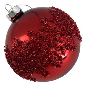 Red Glass Beaded Bauble