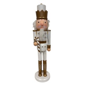 Gold & White Nutcracker with Candy Cane