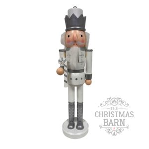 Silver Nutcracker with Candy Cane