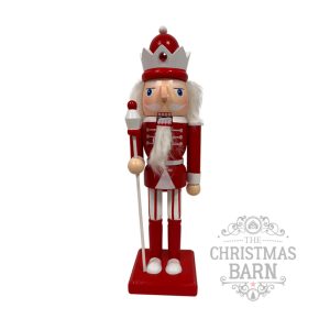 Red & White Nutcracker with Spear