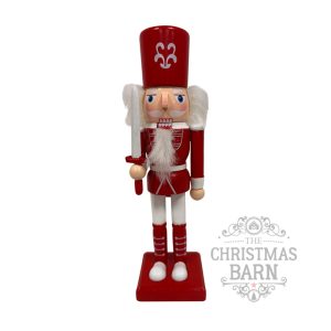 Red & White Nutcracker with Sword