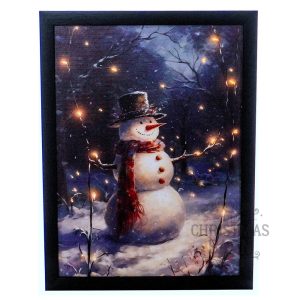 Fibre Optic Wall Art - Snowman