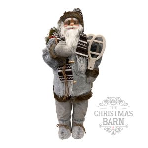 Brown & White Stripe Santa 60cm