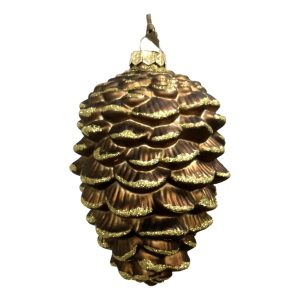 Gold & Brown Glass Pinecone