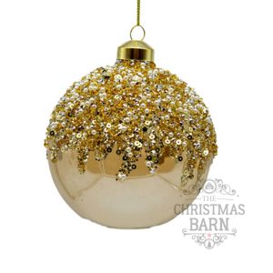 Champagne Beaded Bauble