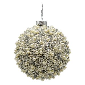 Silver Pearl Encrusted Bauble