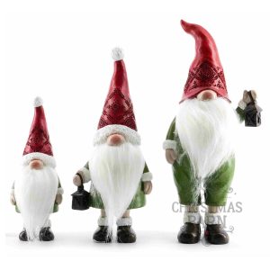 Red & Green Gonks with Lanterns