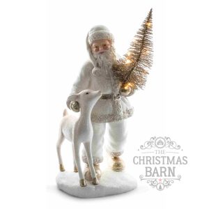 North Pole Santa with Light Up Tree