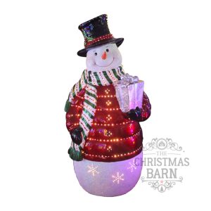 XL Light up Snowman with Gift