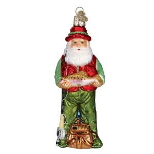 Blown Glass Fly Fishing Santa