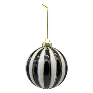 Black & White Glass Bauble - Round