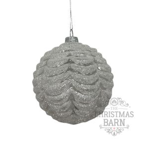 Frosted White Glass Bauble