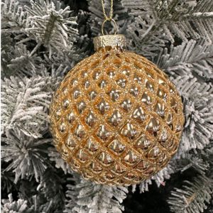 Gold Glass Diamond Bauble