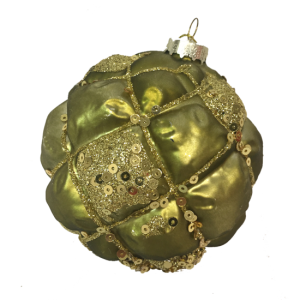 Green Glass Dimple Bauble