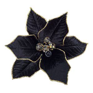 Jewelled Poinsettia Large Black
