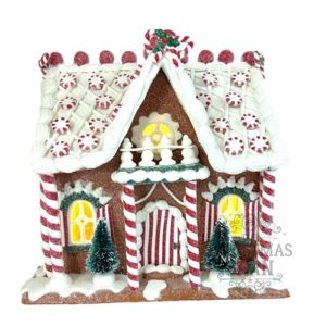 Gingerbread LED Candy Cane House
