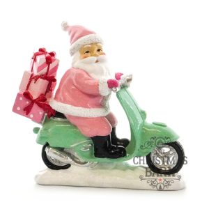 Pastel Santa on Vespa Scooter