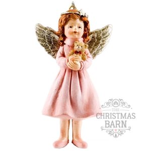 Pink Cherub Hanger with Teddy