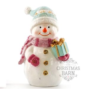 Pastel Snowman with Gift