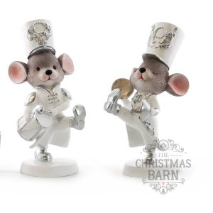 Silver & White Mice Pair