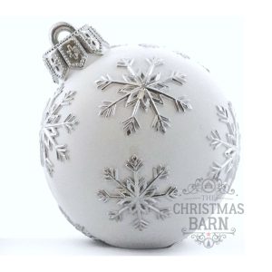 Silver & White Sitting Bauble