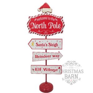 North Pole Metal Sign Post
